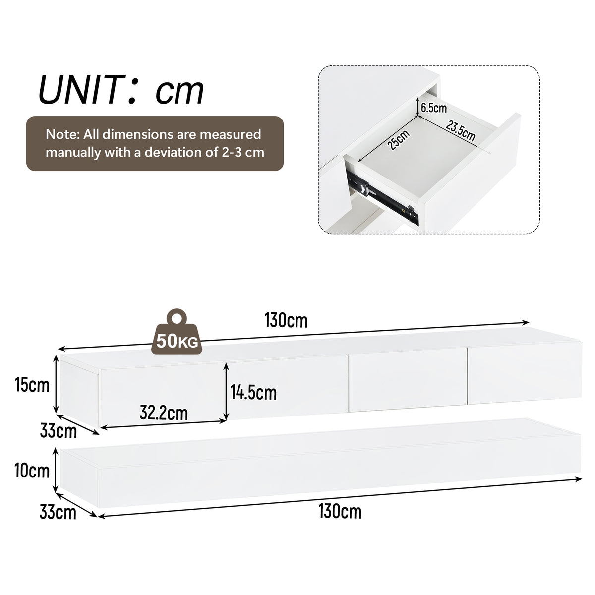 Wall-Mounted TV Cabinet with LED