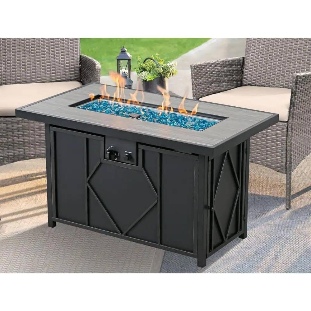 Outdoor Propane Gas Fire Pit Patio Table