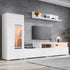 high gloss white TV wall unit with LED lighting