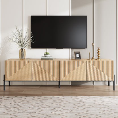 Modern TV cabinet with 4 doors, styled in a living room