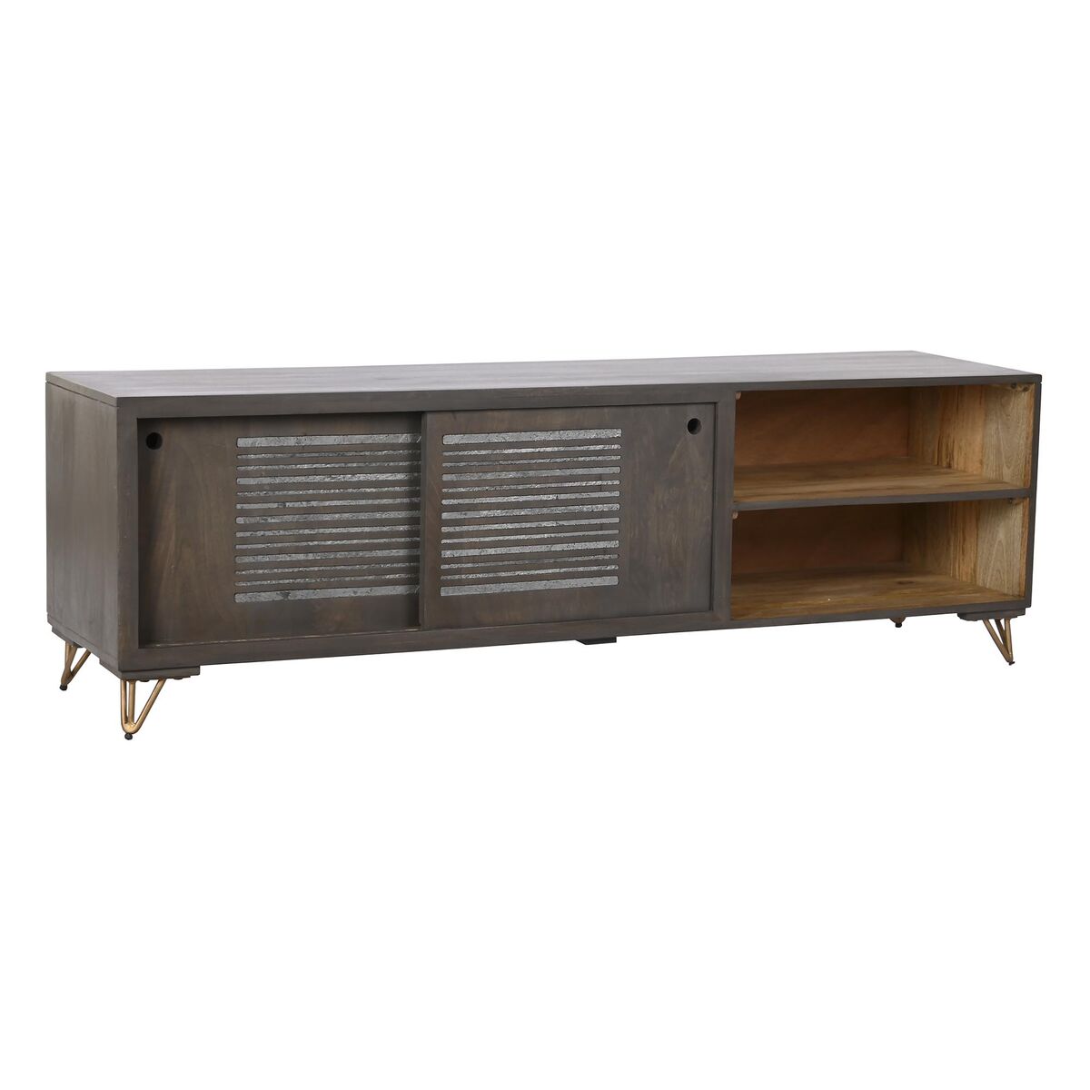 Brown Metal & Mango Wood TV Stand – 160 x 40 x 50 cm