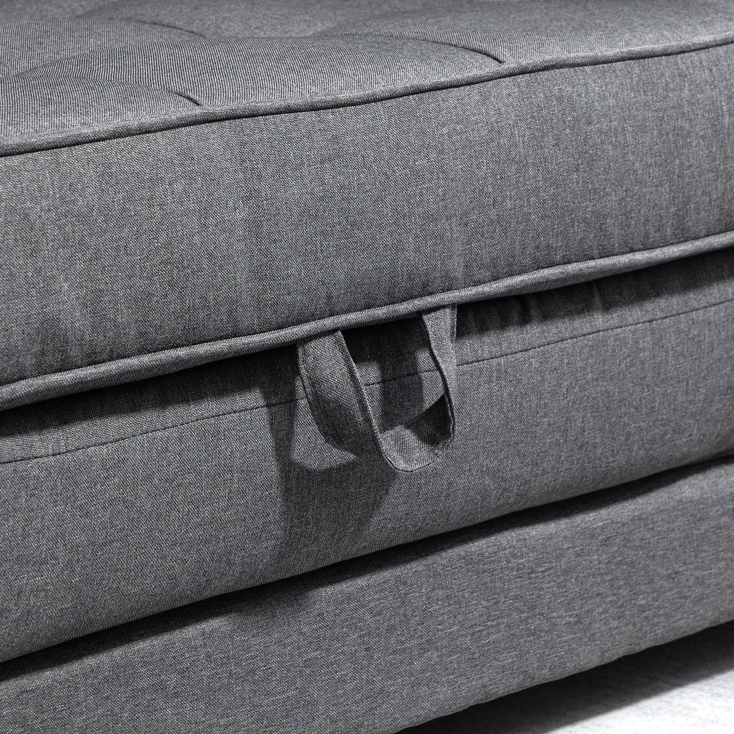 Canapé Convertible 2 Places Gris Capitonné – Confort Contemporain