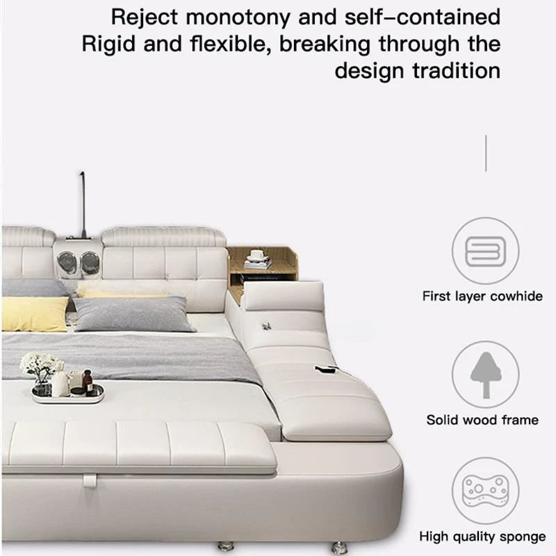 Genuine Leather Bed Frame Speaker