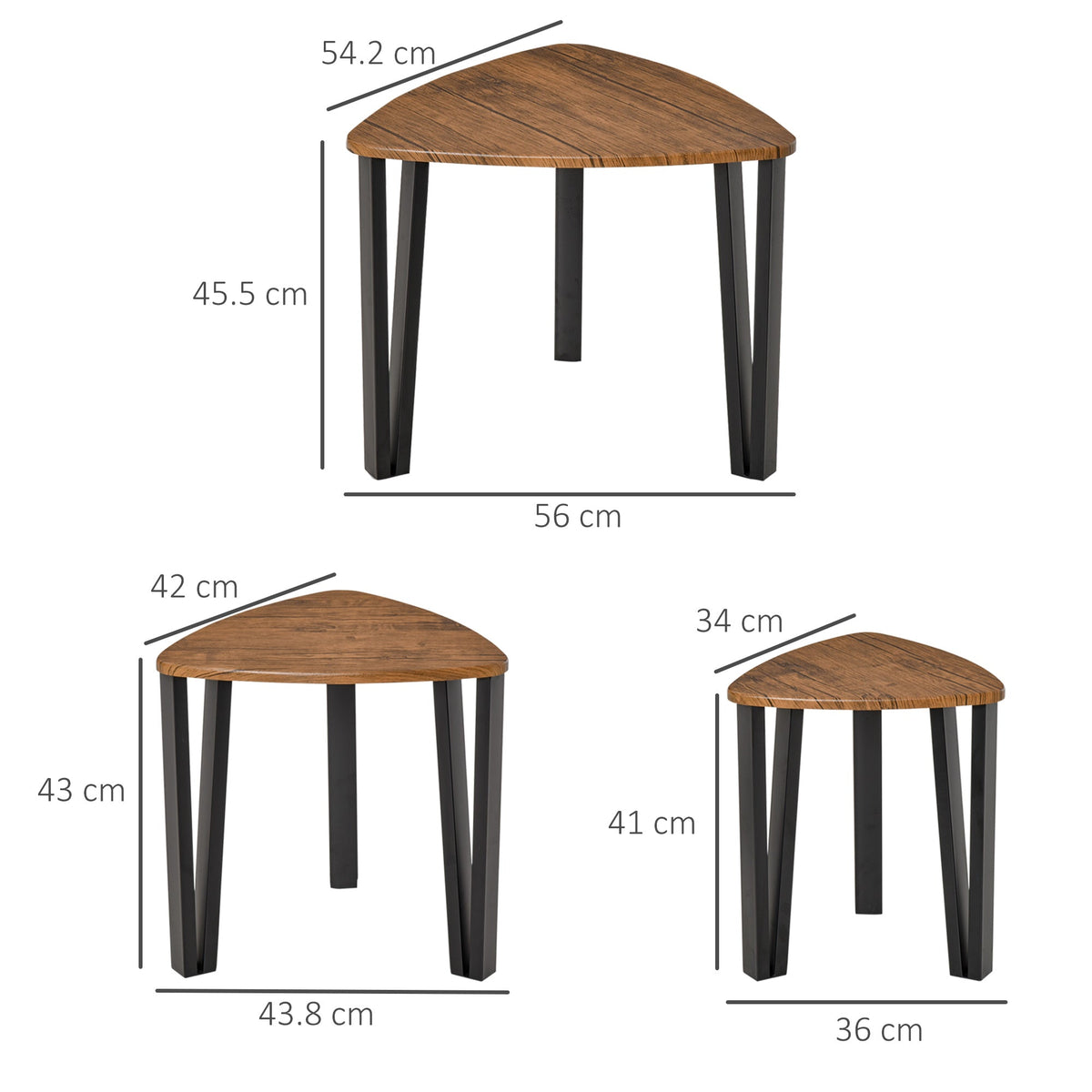 Triangle nesting tables