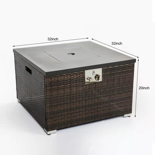 Outdoor Gas Fire Pit Square