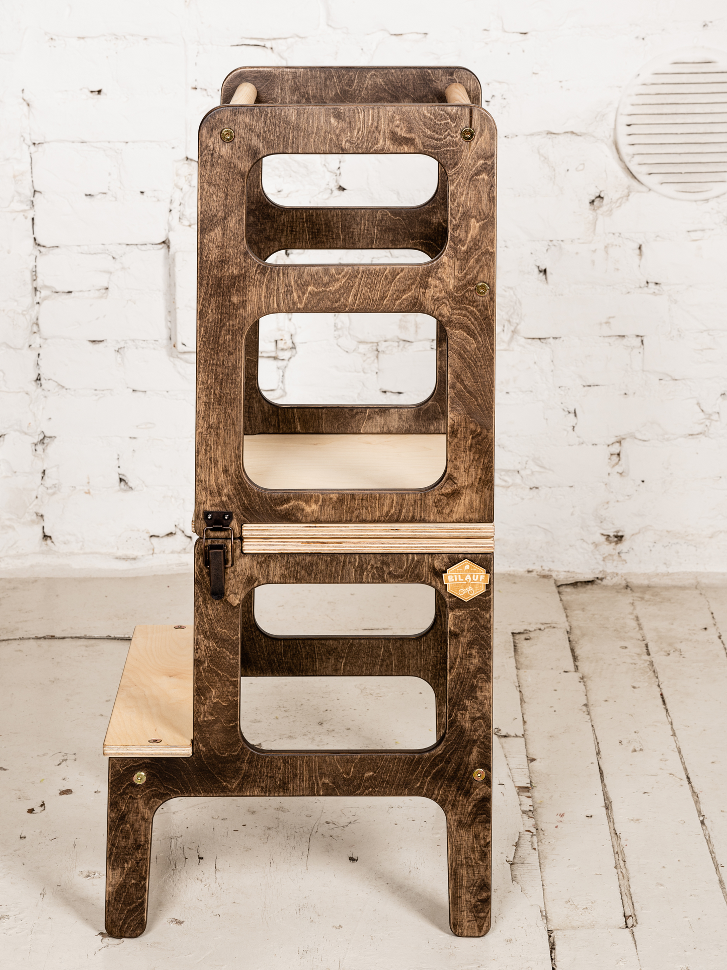 2-in-1 Brown Kitchen Helper & Learning Tower