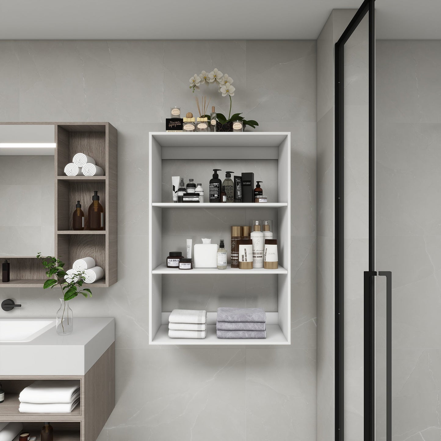 B4 Bathroom colset shelves 31.49''W x 16.04''D x 47.24''H