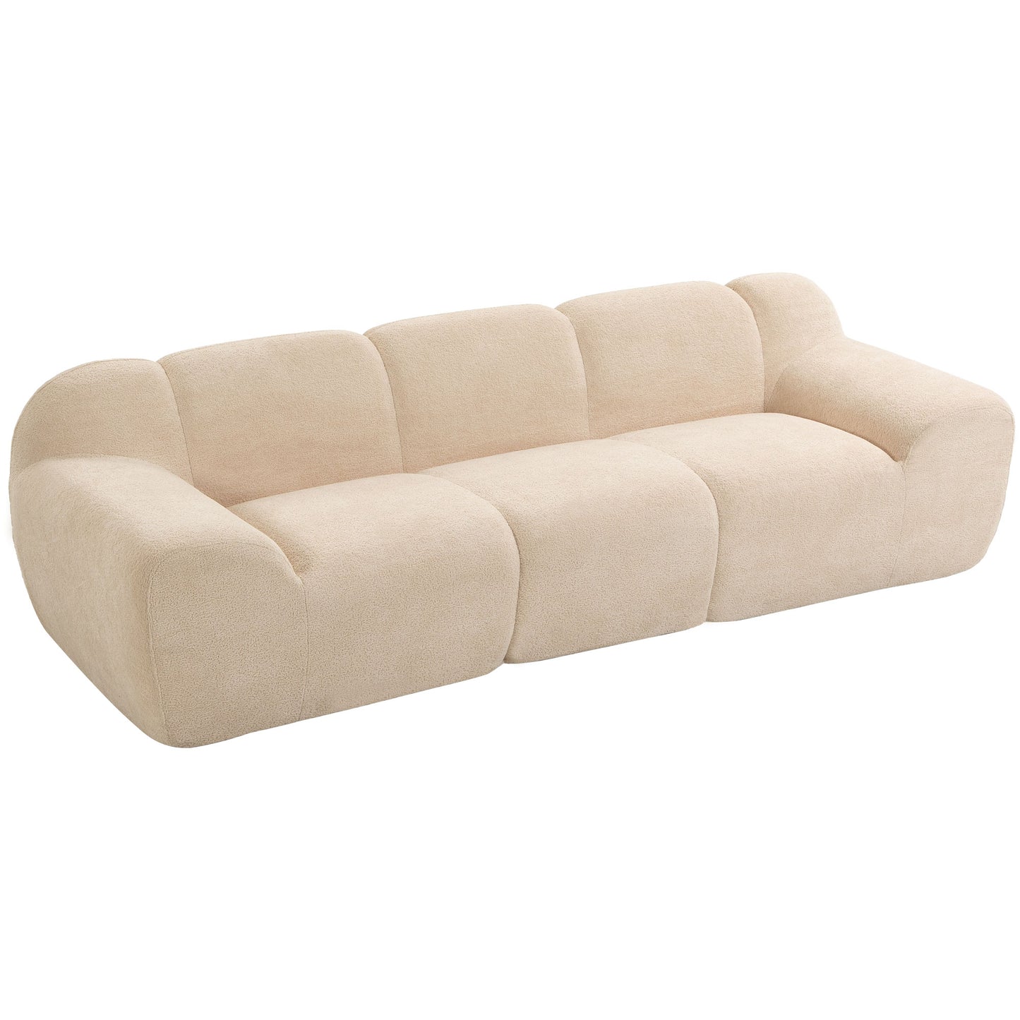 3-Seater Cloud Sofa 233cm – Chenille, Deep Seat, Wide Armrests, Beige