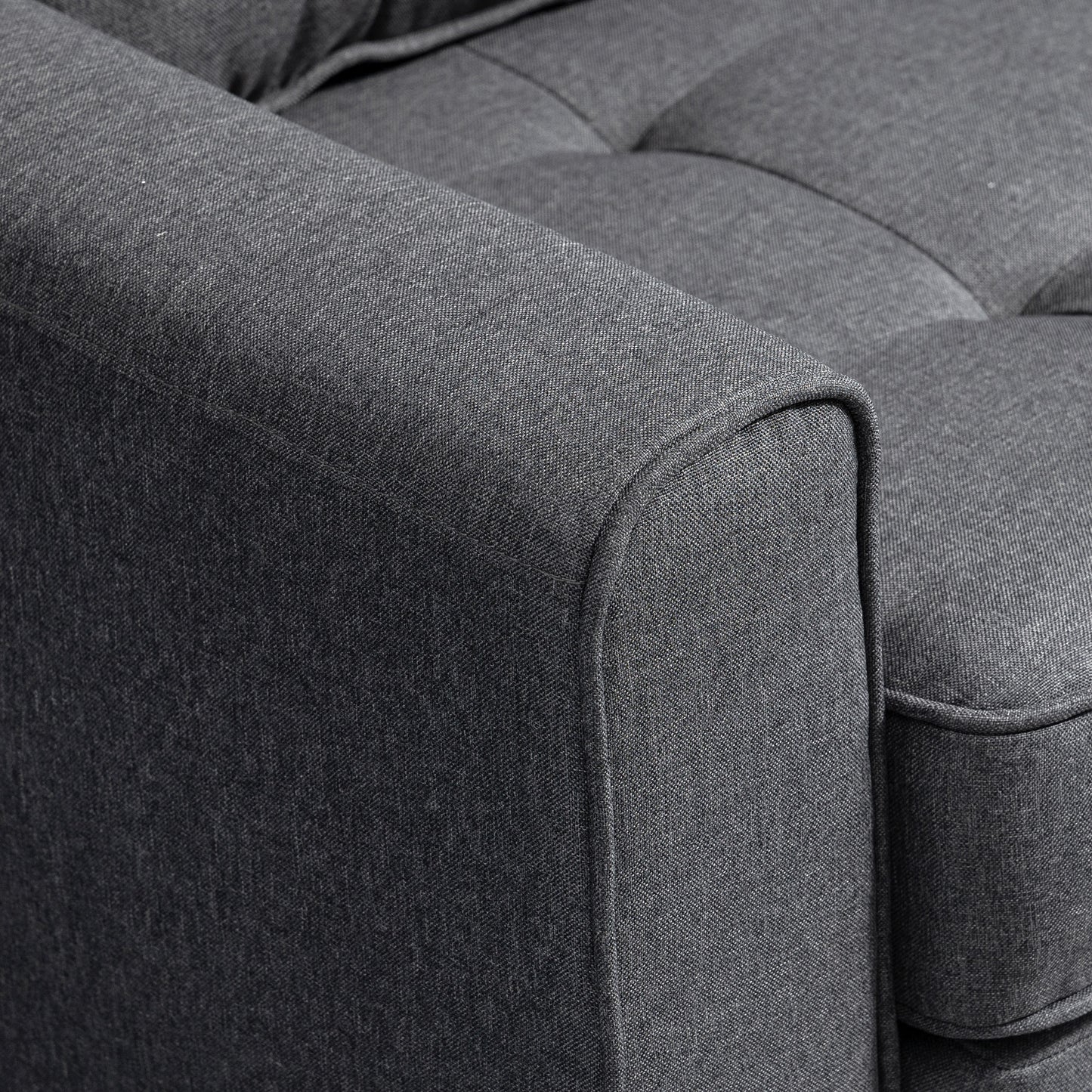 Canapé Convertible 2 Places Gris Capitonné – Confort Contemporain